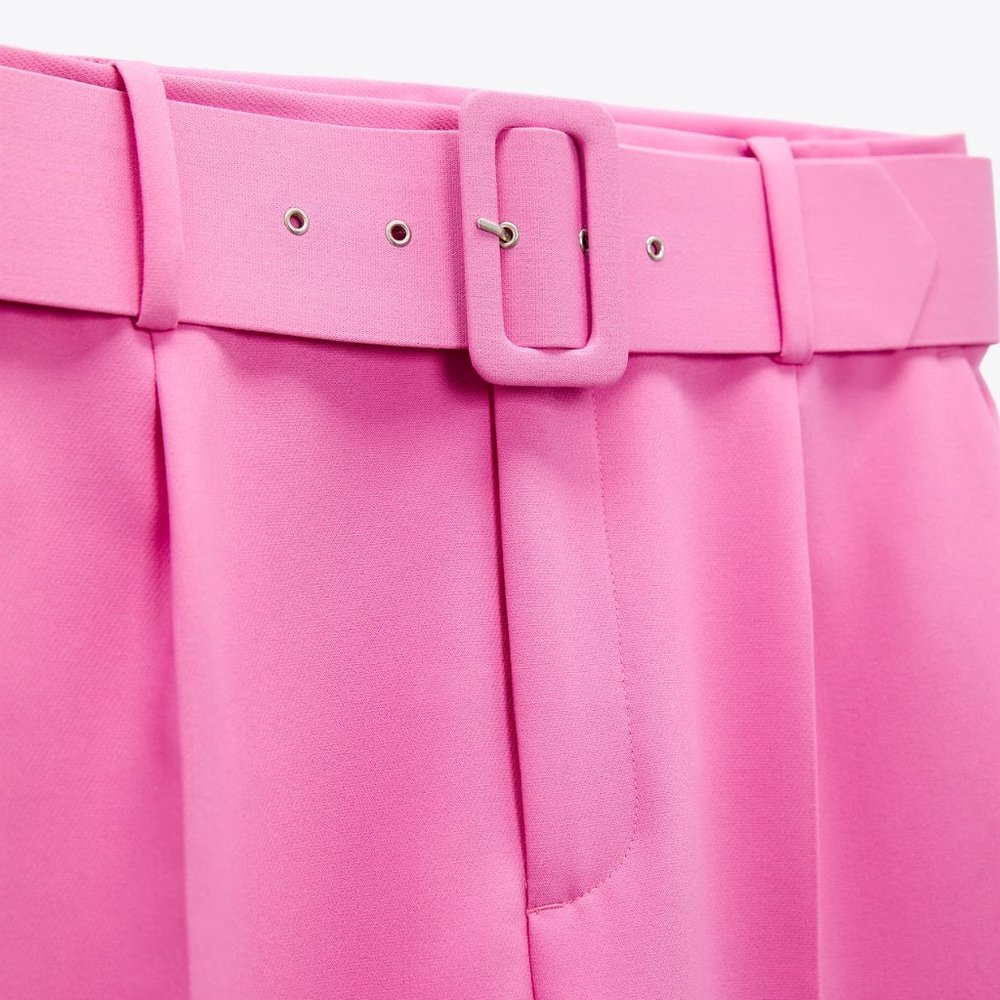 ZARA PANTS WITH FABRIC-COVERED BELT - Picture 5 of 5